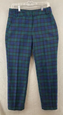 Chadwicks女式裤子6蓝色绿色格子衬里 — 第 1/4 张图片