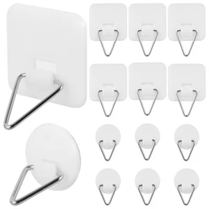 20pcs Traceless Adhesive Wall Hooks Picture Photo Frame Hanger Plate Hangers - Picture 1 of 20