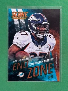 2014 Score Football Knowshon Moreno #DE4 Destination End Zone Green - Picture 1 of 2
