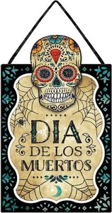 Sugar Skull Day Dead Dia Muertos Holiday Halloween Party Decoration Hanging Sign - Picture 1 of 1