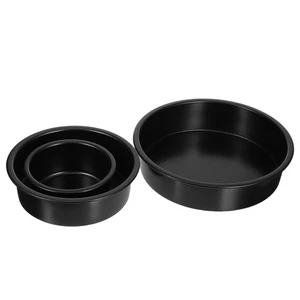 3pcs Round Cake Pan: 4/6/8 Inch Leakproof Baking Tin - Carbon Steel Mousse - Picture 1 of 12