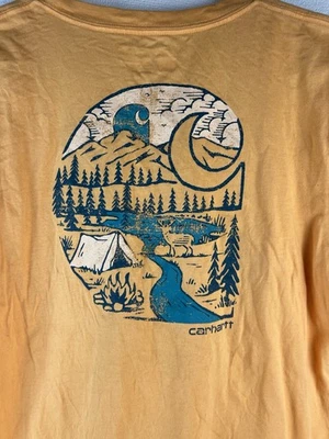 Carhartt Boy’s Size Large 14 16 Camping Graphic Orange Short Sleeve Pocket Tee - Image 1 of 4