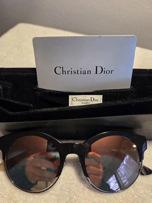 Gafas de sol Christian Dior Sideral 1 negro/dorado espejo usadas con estuche Foto 1 de 4