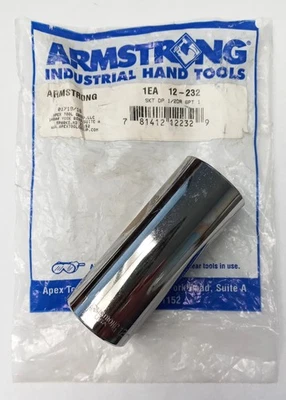 Armstrong 12-232 1/2" Drive 1" Deep Socket 6-Point USA Made - Image 1 of 3