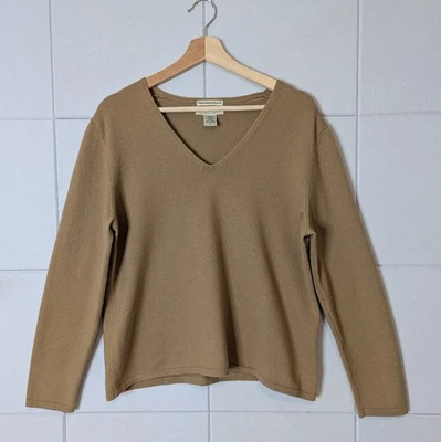 Suéter Vintage Años 90 Eddie Bauer Italiano Merino Elástico Cuello en V Hecho en Reino Unido Talla XL Foto 1 de 4