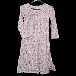 Camisón para mujer Eileen West algodón jersey manga larga rojo floral talla pequeña - Imagen 1 de 7