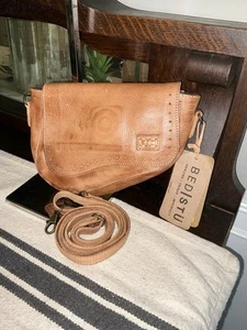 NWT Bed Stu Priscilla Crossbody Belt Bag Clutch Tan Rustic Retail $198 - Picture 1 of 17