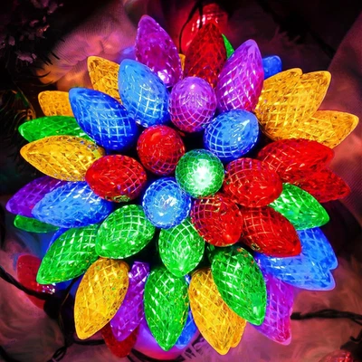 2-Pack 66FT 100LED Extendable C9 Christmas Lights Outdoor/Indoor, Waterproof Chr