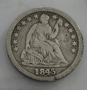 Media moneda de diez centavos libertad sentada 1855, fina (ver foto) - Imagen 1 de 2