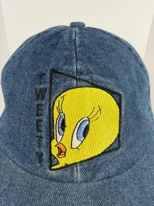 Gorra de mezclilla vintage Piolín Pájaro años 90 Looney Tunes 100 % algodón elástico espalda - Imagen 1 de 10