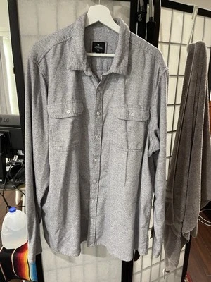 Ripcurl Men’s Long Sleeve Shirt Button Down Collar Grey Cotton XXL 2XL - Image 1 of 3