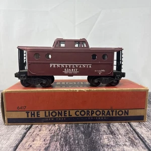 VINTAGE Lionel O GAUGE No. 6417 PENNSYLVANIA Porthole Caboose w/WORN BOX. T2 - Picture 1 of 6
