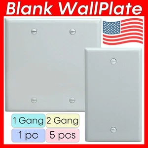 Placa de pared en blanco 1 2 cuadrillas placa de pared sin cubierta de dispositivo placa frontal montaje en caja blanco - Imagen 1 de 10