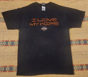Camisa Harley Davidson I Love My Wife manga corta mediana Sarasota Florida - Imagen 1 de 9