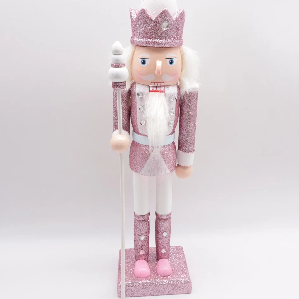 Nutcracker Wooden Glitter Nutcracker Wooden Ornament Nutcracker Figures - Image 1 of 4