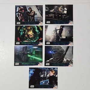 Lot of 7 Topps 2016 Star Wars The Force Awakens Series 2 Green Parallels - Picture 1 of 3