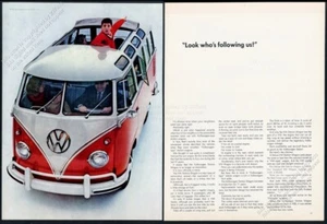 Foto VW Bus 1961 Mira quién nos sigue Volkswagen anuncio impreso vintage - Imagen 1 de 7