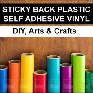 STICKY BACK PLASTIC Self Adhesive Craft & DIY Sign Vinyl - ORDER BY THE METRE - Picture 1 of 212