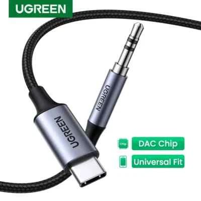 Ugreen USB C to 3.5mm Aux Audio DAC Adapter Cable Braided 3m - Image 1 of 4