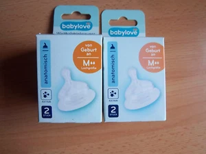 Babylove Weithalstrinksauger Lochgr. M, 2 Packungen a 2 Stück - Bild 1 von 2