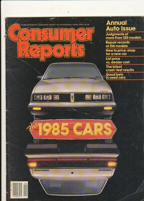 CONSUMER REPORTS Annual Auto Issue 1985 CARS - Image 1 of 3