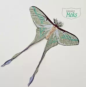 Butterfly Moth Handmade Sew-On Embroidered Patch - Picture 1 of 10