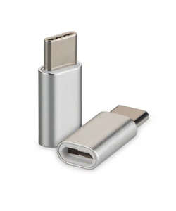 Adaptador USB 3.1 Tipo-C a MicroUSB Plateado para HTC LG Sony Xiaomi ZTE Asus Google - Imagen 1 de 1