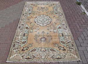 Floral Turkish Rug Old Hand Knotted Colorful Vintage Large Area Rug Wool Carpet - Picture 1 of 10