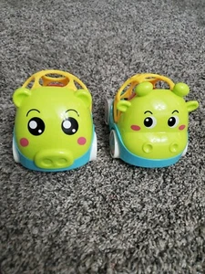 2 Baby Rattle Cars Pig And Hippo Free US Shipping - Picture 1 of 5