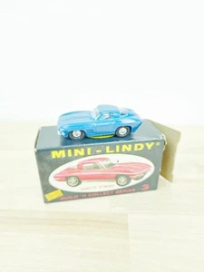 OLD MINI-LINDY #3 CORVETTE STINGRAY MODEL IN BLUE COLOR IN BOX DIE CAST CAR - Picture 1 of 9