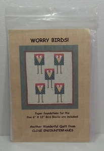 Worry Birds" Quilt Pattern Quilt size:  38" x  40" - Picture 1 of 3