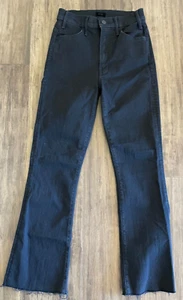 NWOT MOTHER The Hustler Ankle Fray Not Guilty(Black) Jeans Size 25 In-Seam 27" - Picture 1 of 9