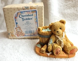 Cherished Teddies Joshua "Love Repairs All" oso con bañera estatuilla con caja - Imagen 1 de 6