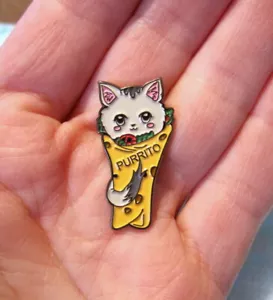 Purrito Pin Cat - Hard Enamel - Picture 1 of 4