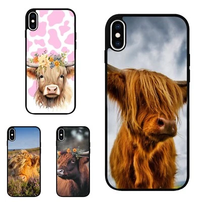 Anti wear Case For Motorola Apple iPhone Samsung Galaxy Cute Highland cow Poster - Image 1 of 4