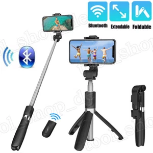 Selfie Stick Smartphone Handy Stativ Bluetooth Stange Teleskop für iPhone Samsun - Bild 1 von 13