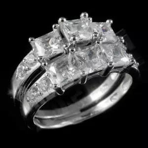 Set anelli da donna argento sterling .925 ""Passato, presente, futuro - Foto 1 di 6