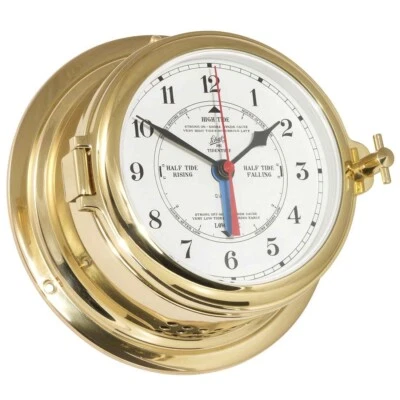 Schatz Ship Clock / Tidenanzeige Brass Wxh 155mm x 68mm Midi 450cia Quartz - Image 1 of 2
