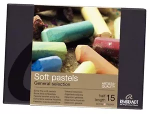 Rembrandt Soft Pastel Starter Box Set, 15-Piece Half Sticks, General Selection - Picture 1 of 4