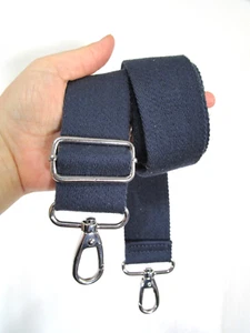 Navy Blue Canvas Silver Hardware Adjustable Replacement Shoulder Strap - Picture 1 of 3