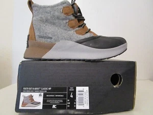 Sorel Youth Kid Out N About Classic WP Waterproof Boots Camel Brown/Black Size 4 - Picture 1 of 6