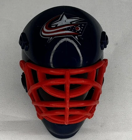 ￼Columbus Blue Jackets Hockey Goalie Mini Helmet Franklin NHL 1.5" Blue Vintage! Cover