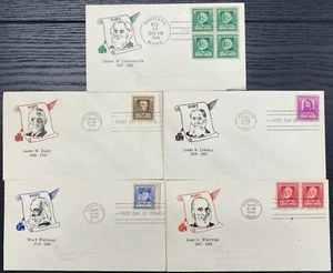 #864-868 Famous American Poets Cachet Craft cachet First Day covers set of 5 - Picture 1 of 1
