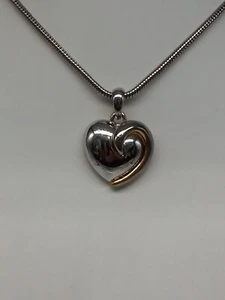 Park Lane Vintage Silver/ gold tone Heart Design Pendant Necklace - Picture 1 of 7