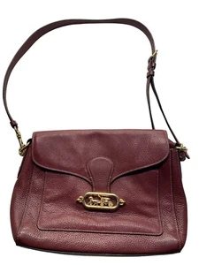 echt weinrot Coach Schultertasche #5085 - Bild 1 von 10