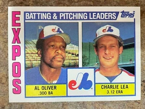 1984 Topps #516  Al Oliver & Charlie Lea - Expos Batting & Pitching Leaders  - Picture 1 of 2