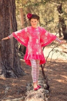 Exclusivo Paper Wings - Vestido Fucsia Pixie Dust Harvest talla 5 - algodón orgánico Foto 1 de 2