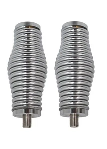 2 Lot Accessories Unlimited AUC30 CB Radio Potbelly Barrel Spring Chrome Plated - Picture 1 of 8