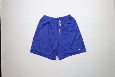 Vtg Y2K Nike Mens XL Travis Scott Mini Swoosh Above Knee Mesh Shorts Royal Blue - Image 1 of 4