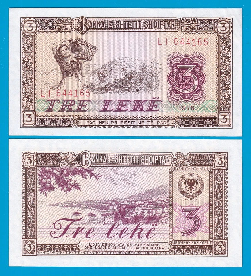 Albania 3 Leke P 41 1976 UNC - Image 1 of 1